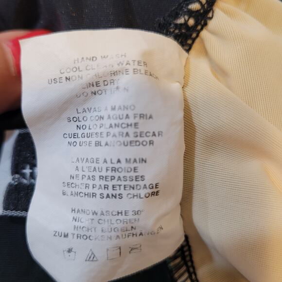 Miraclesuit Floral Paisley Tankini Top Tummy Control Size 8 Black Blue Metallic - Picture 7 of 8